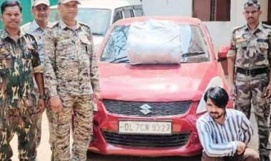 कार से गांजा तस्करी, यूपी का एक बंदी