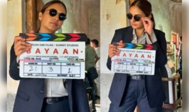 हुमा कुरैशी ने शुरू की 'बयान' की शूटिंग, फिल्म के सेट से शेयर की तस्वीर