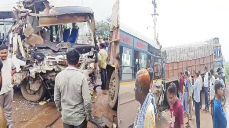रायपुर में सड़क हादसा : ट्रक और सिटी बस के बीच जोरदार भिडंत