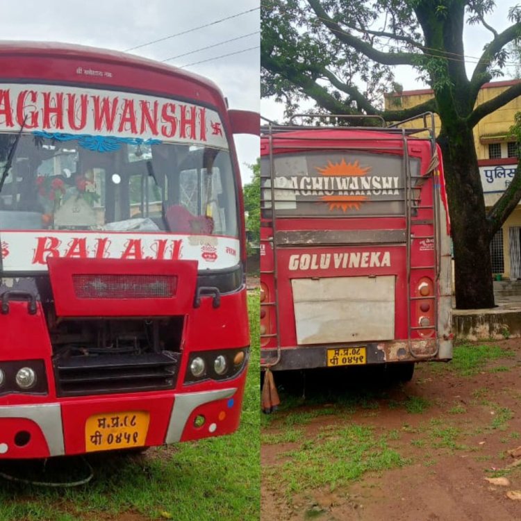उफनती नदी को पार करने वाली बस जब्त:आरटीओ ने बस संचालक पर कार्रवाई और ड्राइवर का लाइसेंस निरस्ती के लिए लिखा पत्र