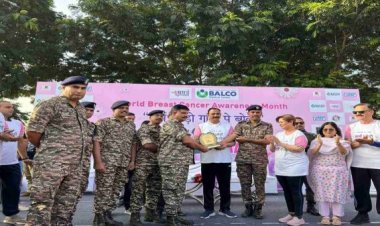 शर्म छोड़ो, गांठों पे बोलो अभियान : बाल्को ने निकाली बाइक रैली, स्तन कैंसर से बचने लोगों को किया जागरूक