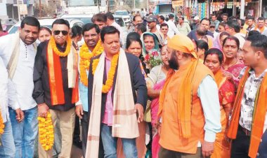 जिलाध्यक्ष बनने के बाद प्रथम नगर आगमन पर देशमुख का स्वागत