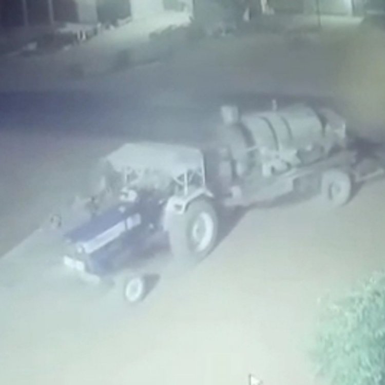 भदेरा घाटी में ट्रैक्टर-थ्रेसर चोरी कर भाग रहे थे:मालिक ने बोलेरो से किया पीछा तो छोड़कर भागे चोर, पुलिस को सौंपा CCTV फुटेज