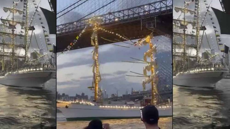 मैक्सिकन नौसेना का जहाज ब्रुकलिन ब्रिज से टकराया, 277 लोग थे सवार