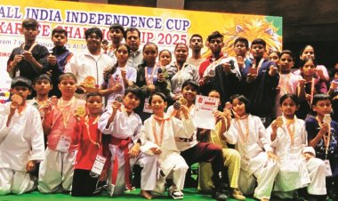 कराते चैम्पियन  का स्वागत