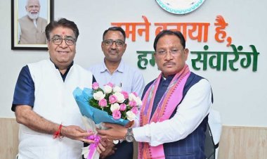 रायपुर : मुख्यमंत्री से ट्रिपल आई टी नया रायपुर के निदेशक प्रोफेसर ओमप्रकाश व्यास ने की सौजन्य मुलाकात